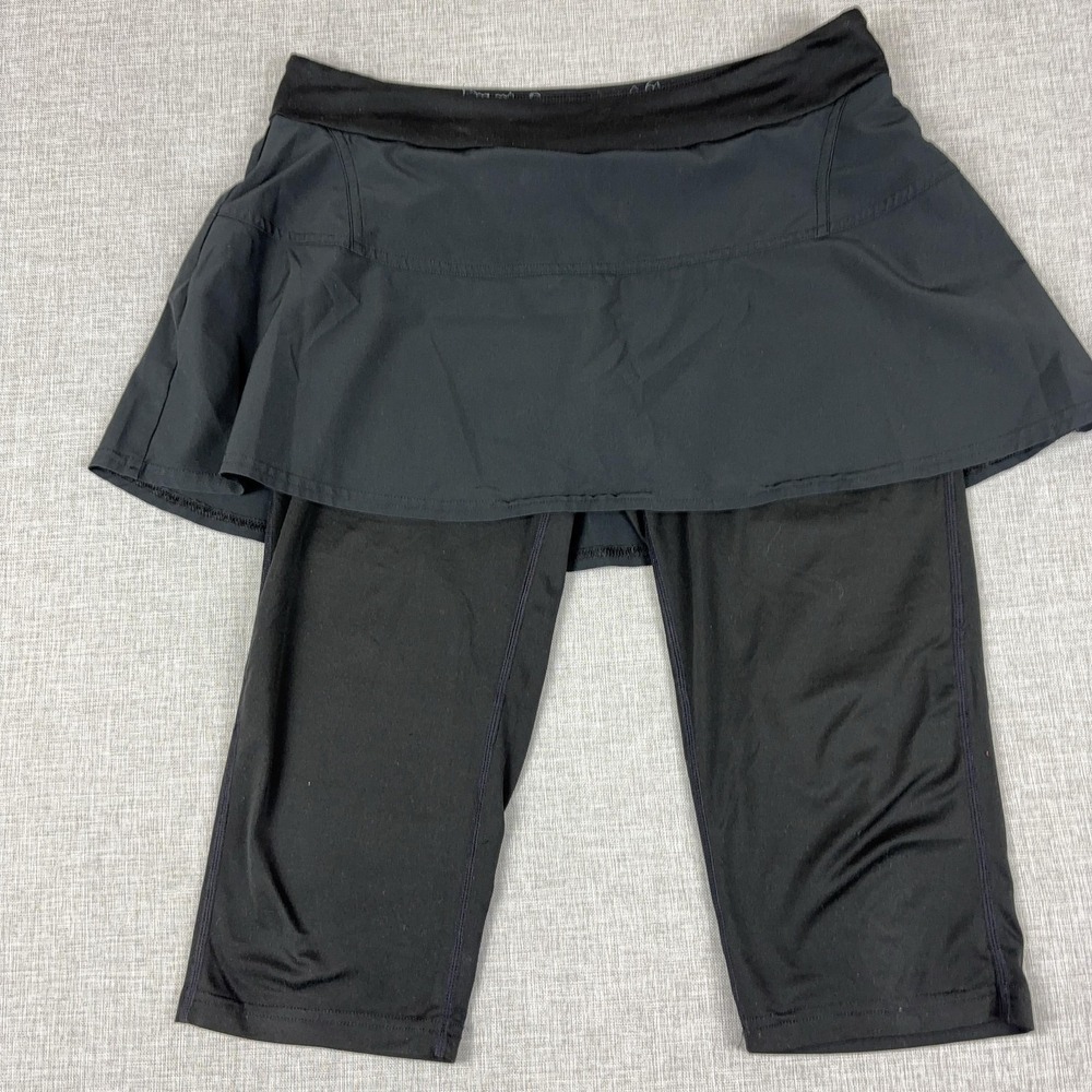 PrAna Skort Womens M Black Athletic Pull On Pockets Built In Shorts Tagless